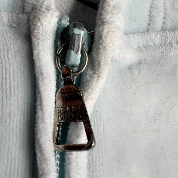 Prada Milano Velour Zip-Up Hoodie – Light Blue – Women’s - Picture 5 of 9